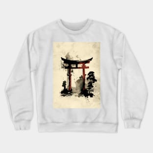 Sumi e Japanese Torii 2 Crewneck Sweatshirt